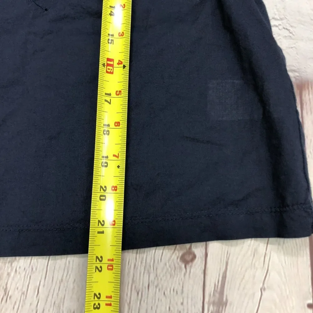 J. CREW Embroidered Ruffle Sleeve Top Blouse Navy Blue Size Extra Small M115 -22 - Picture 3 of 13